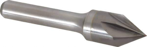 Keo - 5/8" Head Diam, 3/8" Shank Diam, 6 Flute 60° Solid Carbide Countersink - Bright Finish, 2-3/4" OAL, Single End - Exact Tool & Supply