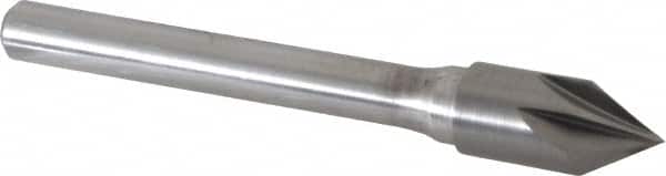 Keo - 3/8" Head Diam, 1/4" Shank Diam, 6 Flute 60° Solid Carbide Countersink - Exact Tool & Supply