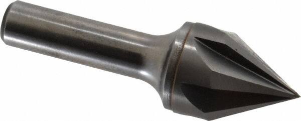 Keo - 1" Head Diam, 1/2" Shank Diam, 6 Flute 60° Solid Carbide Countersink - Exact Tool & Supply