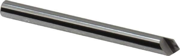 Keo - 3/16" Head Diam, 3/16" Shank Diam, 1 Flute 90° Solid Carbide Countersink - Bright Finish, 2" OAL, Single End - Exact Tool & Supply