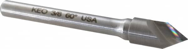 Keo - 3/8" Head Diam, 1/4" Shank Diam, 1 Flute 60° Solid Carbide Countersink - Exact Tool & Supply