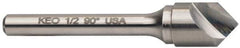 Keo - 1/8" Head Diam, 1/8" Shank Diam, 1 Flute 82° Solid Carbide Countersink - Bright Finish, 1-1/2" OAL, Single End - Exact Tool & Supply