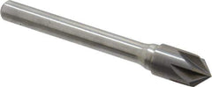 Keo - 3/8" Head Diam, 1/4" Shank Diam, 6 Flute 90° Solid Carbide Countersink - Bright Finish, 2-5/8" OAL, Single End - Exact Tool & Supply