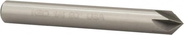 Keo - 1/4" Head Diam, 1/4" Shank Diam, 6 Flute 90° Solid Carbide Countersink - Exact Tool & Supply