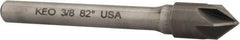 Keo - 3/8" Head Diam, 1/4" Shank Diam, 6 Flute 82° Solid Carbide Countersink - Bright Finish, 2-5/8" OAL, Single End - Exact Tool & Supply