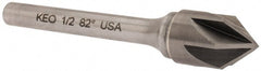 Keo - 1/2" Head Diam, 1/4" Shank Diam, 6 Flute 82° Solid Carbide Countersink - Exact Tool & Supply