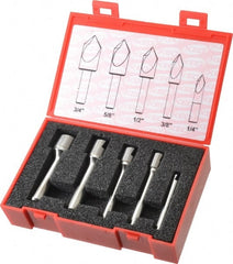 Keo - 5 Piece, 1/4 to 3/4" Head Diam, 90° Included Angle, Single End Countersink Set - Exact Tool & Supply