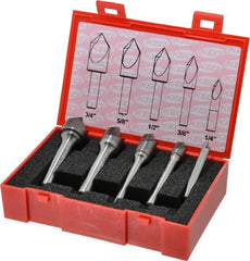 Keo - 5 Piece, 1/4 to 3/4" Head Diam, 82° Included Angle, Single End Countersink Set - Exact Tool & Supply