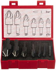 Keo - 7 Piece, 1/4 to 1" Head Diam, 120° Included Angle, Single End Countersink Set - Exact Tool & Supply