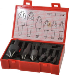 Keo - 7 Piece, 1/4 to 1" Head Diam, 82° Included Angle, Single End Countersink Set - Exact Tool & Supply