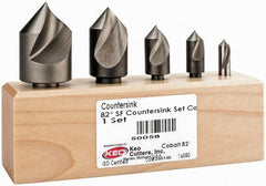 Keo - 5 Piece, 1/4 to 1" Head Diam, 82° Included Angle, Single End Countersink Set - Exact Tool & Supply