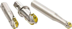 Seco - 30mm Cut Diam, 45.01mm Max Depth of Cut, 32mm Shank Diam, 6.299" OAL, Indexable Ball Nose End Mill - Straight Shank, R218.20 Toolholder, 218.20 150, SPMT10 Insert - Exact Tool & Supply
