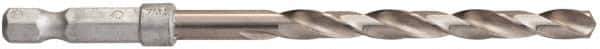Hertel - 1/4" 135° High Speed Steel Jobber Drill - Bright Finish, Spiral Flute, 4-5/8" OAL - Exact Tool & Supply