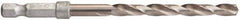 Hertel - 1/4" 135° High Speed Steel Jobber Drill - Bright Finish, Spiral Flute, 4-5/8" OAL - Exact Tool & Supply