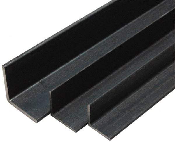 Made in USA - Low Carbon Steel, 3/16 Inch Thick Wall, Angle Iron - 2-1/2 Inch Wide x 2-1/2 Inch High x 80 Inch Long - Exact Tool & Supply