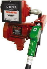 Tuthill - 23 GPM, 1" Hose Diam, AC High-Flow Tank Pump with Automatic Nozzle & 901 Meter - 1-1/4" Inlet, 1" Outlet, 115 Volts, 18' Hose Length, 1/3 hp - Exact Tool & Supply