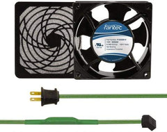 Made in USA - 115 Volts, AC, 103 CFM, Square Tube Axial Fan Kit - 0.26 Amp Rating, 120mm High x 120mm Wide x 38.5mm Deep, Includes Fan, Fan Filter, Thermostatically Controlled Fan Cord - Exact Tool & Supply