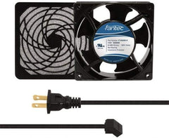 Made in USA - 115 Volts, AC, 103 CFM, Square Tube Axial Fan Kit - 0.26 Amp Rating, 120mm High x 120mm Wide x 38.5mm Deep, Includes Fan, Fan Filter, Fan Cord - Exact Tool & Supply