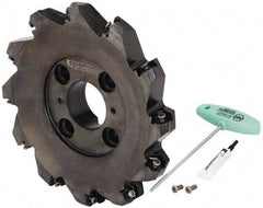Kennametal - 10" Cut Diam, 2-1/2" Arbor Hole, 8mm Max Depth of Cut, 45° Indexable Chamfer & Angle Face Mill - 12 Inserts, HNPJ 1307... Insert, Right Hand Cut, 12 Flutes, Through Coolant, Series Dodeka Max - Exact Tool & Supply