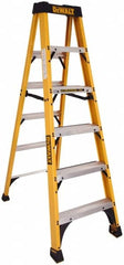 DeWALT - 9 Steps, 10' High, Type IA Rating, Fiberglass Step Ladder - Exact Tool & Supply
