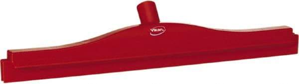 Vikan - 20" Rubber Blade Floor Squeegee - Double Edge, Red, Plastic Holder - Exact Tool & Supply