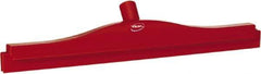 Vikan - 20" Rubber Blade Floor Squeegee - Double Edge, Red, Plastic Holder - Exact Tool & Supply