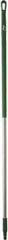 Vikan - 60 x 1-1/4" Stainless Steel Squeegee Handle - European Threaded Connection, Green - Exact Tool & Supply