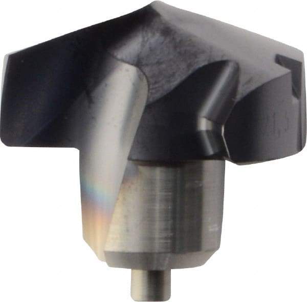Kennametal - Series KenTIP, 21.5mm Diam Grade KCP15 140° Replaceable Drill Tip - Carbide, AlTiN Finish, Z Seat Size - Exact Tool & Supply