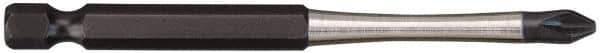 Milwaukee Tool - #2 Phillips Screwdriver Bit - 1/4" Hex Drive, 3-1/2" OAL - Exact Tool & Supply