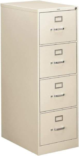 Hon - 18-1/4" Wide x 52" High x 26-1/2" Deep, 4 Drawer Vertical File - Steel, Light Gray - Exact Tool & Supply