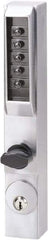 Kaba Access - 1-3/4" Door Thickness, Satin Chrome Pushbutton Knob Lockset - 1 Code, Zamak3, No Cylinder - Exact Tool & Supply
