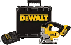 DeWALT - 20 Volt, 3,000 SPM, 1" Stroke Length, Lithium-Ion Cordless Jigsaw - 90° Cutting Angle, Series 20V MAX Battery Included - Exact Tool & Supply