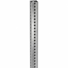TAPCO - 8' High, Galvanized Traffic Sign Post - Steel, 7/16" Hole Diam, Silver - Exact Tool & Supply