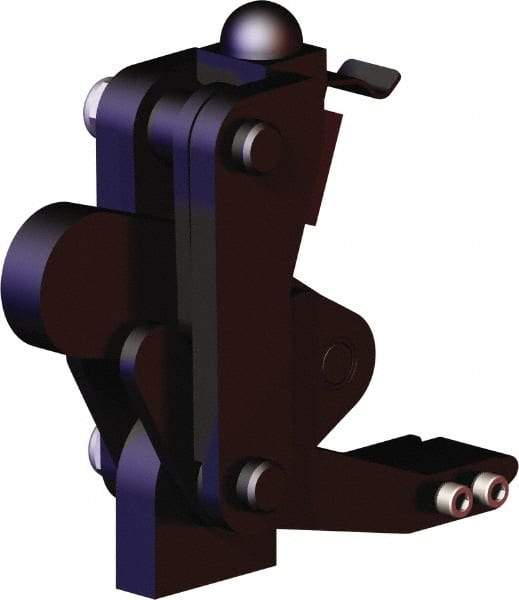 De-Sta-Co - 5,058 Lb Holding Capacity, Vertical Handle, Manual Hold Down Toggle Clamp - 200° Bar Opening, Weldable Base, Oxide Finish, Forged Alloy Steel - Exact Tool & Supply