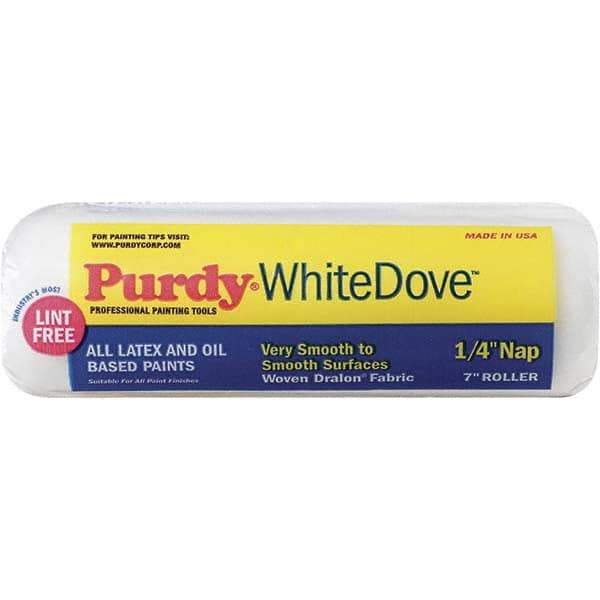 Purdy - 1/4" Nap, 7" Wide Paint Roller Cover - Smooth to Semi-Smooth Texture, Woven Dralon Fabric - Exact Tool & Supply