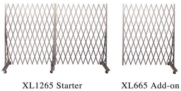 Illinois Engineered Products - 90" High Portable Traffic Control Gate - Galvanized Steel, Silver - Exact Tool & Supply