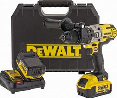 DeWALT - 20 Volt 1/2" Keyless Chuck Cordless Hammer Drill - 0 to 9,775, 0 to 22,950 & 0 to 34,000 BPM, 0 to 575, 0 to 1,350 & 0 to 2,000 RPM, Reversible, Mid-Handle - Exact Tool & Supply