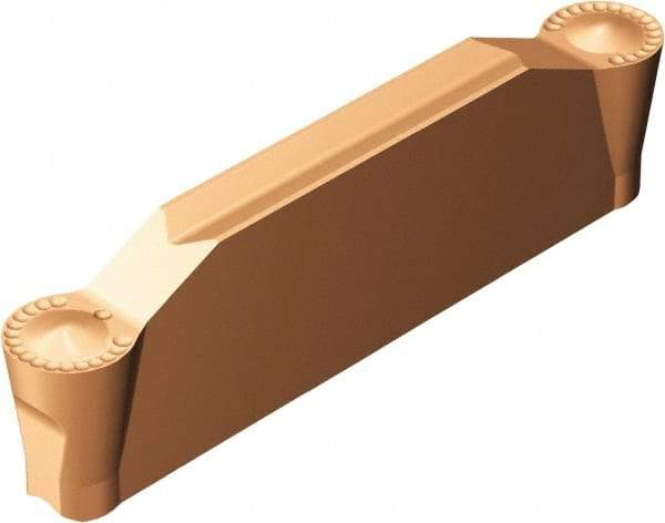 Sandvik Coromant - J2N123x2 RM 6mm Cutting Width Carbide Grooving Insert - 22.2mm Max Depth of Cut, Neutral, 3mm Corner Radius, TiAlN Finish - Exact Tool & Supply