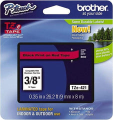 Brother - 3/8" Wide, Red Tape Cassette - For Label Maker - Exact Tool & Supply