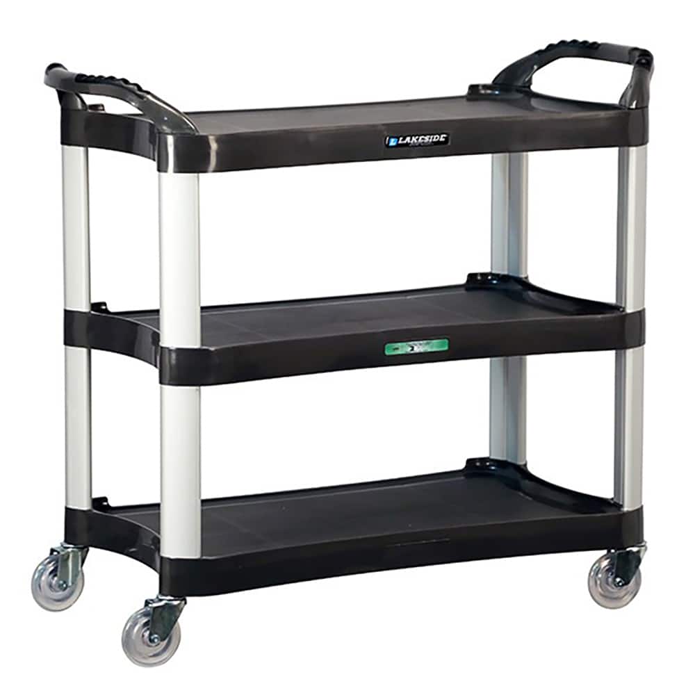 Lakeside - Carts; Type: Utility Cart ; Load Capacity (Lb.): 500.000 ; Number of Slots: 0 ; Number of Shelves: 3 ; Width (Inch): 20 ; Length (Inch): 42 - Exact Tool & Supply