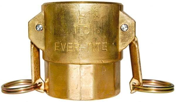 EVER-TITE Coupling Products - 2-1/2" Brass Cam & Groove Suction & Discharge Hose Female Coupler Female NPT Thread - Part D, 2-1/2" Thread, 250 Max psi - Exact Tool & Supply