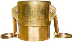 EVER-TITE Coupling Products - 2-1/2" Brass Cam & Groove Suction & Discharge Hose Female Coupler Female NPT Thread - Part D, 2-1/2" Thread, 250 Max psi - Exact Tool & Supply