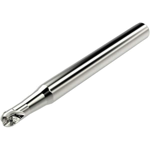 Seco - 12mm Cut Diam, 10mm Max Depth of Cut, 16mm Shank Diam, 160mm OAL, Indexable Ball Nose End Mill - 10mm Head Length, Straight Shank, K2 Toolholder, 218.20-060 Insert - Exact Tool & Supply