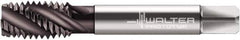 Walter-Titex - 7/16-20 UNF 3 Flute 3B Modified Bottoming Spiral Flute Tap - Cobalt, Oxide Finish, 3-5/32" OAL, Right Hand Flute, Right Hand Thread, Series A23553 - Exact Tool & Supply