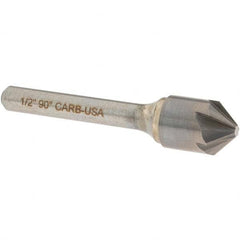 OSG - 1/2" Head Diam, 1/4" Shank Diam, Multi Flute 90° Solid Carbide Countersink - Exact Tool & Supply