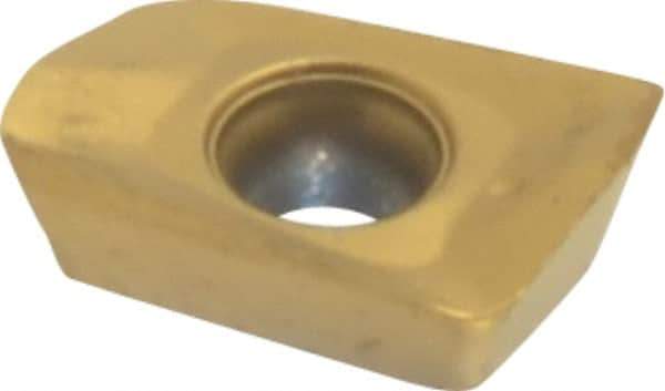 Seco - XOMX060204 M05 Grade F30M Carbide Milling Insert - TiAlN/TiN Finish, 0.096" Thick, 0.016" Corner Radius - Exact Tool & Supply