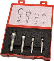 Keo - 4 Piece, 5/16 to 5/8" Head Diam, 60° Included Angle, Single End Countersink Set - Exact Tool & Supply