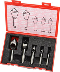 Keo - 5 Piece, 5/16 to 1" Head Diam, 82° Included Angle, Single End Countersink Set - Exact Tool & Supply