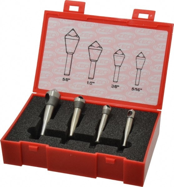 Keo - 4 Piece, 5/16 to 5/8" Head Diam, 90° Included Angle, Single End Countersink Set - Exact Tool & Supply