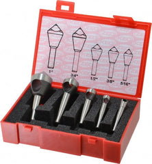 Keo - 5 Piece, 5/16 to 1" Head Diam, 100° Included Angle, Single End Countersink Set - Exact Tool & Supply